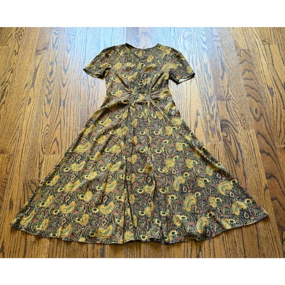 Free People Olivia Dress Fall Autumn Bohemian GardenGirl Rustic Luxury Retro 90s - Picture 11 of 14